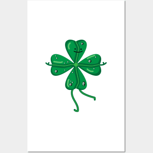 Funny dancing shamrock Posters and Art